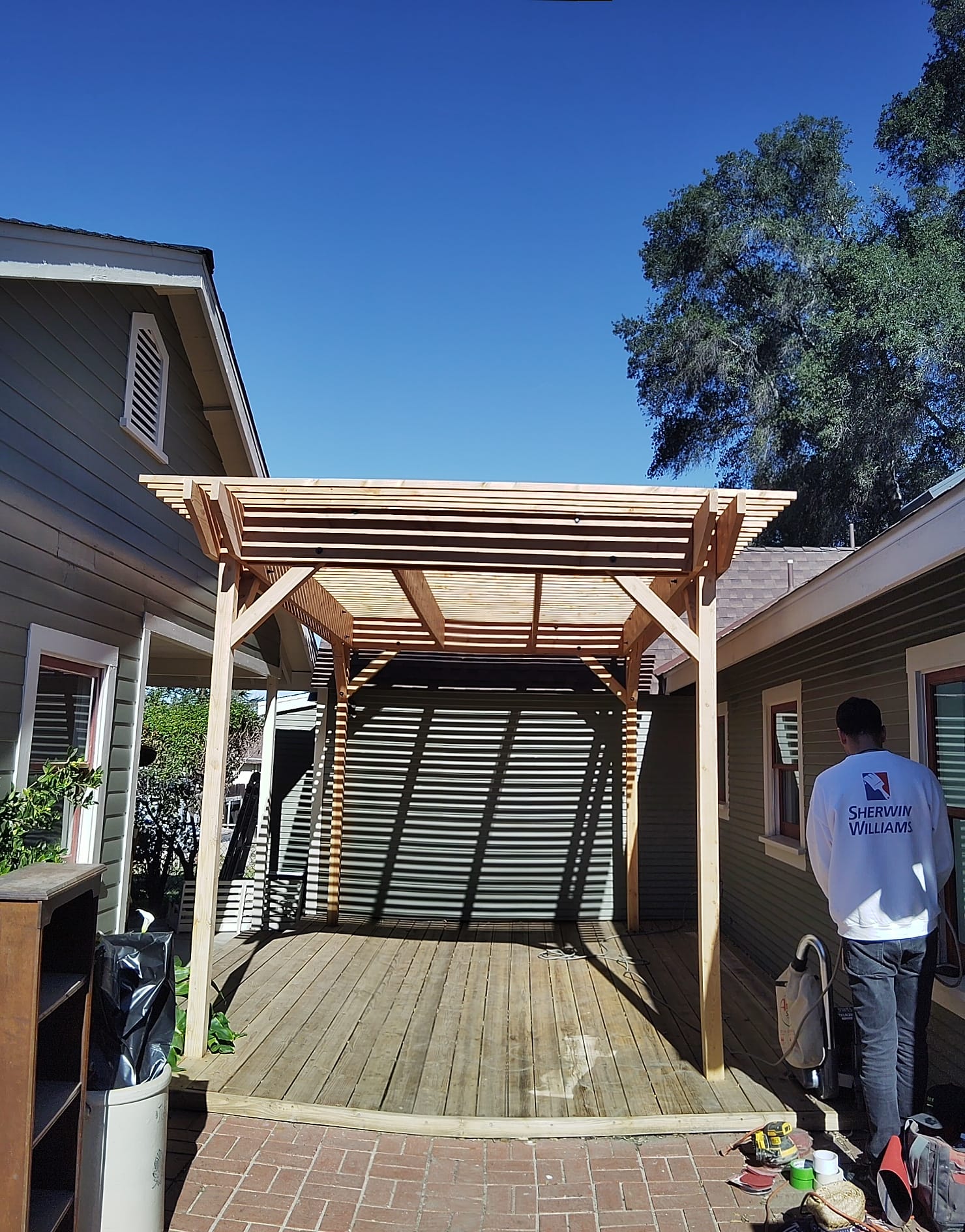 Backyard Porch & Pergola before