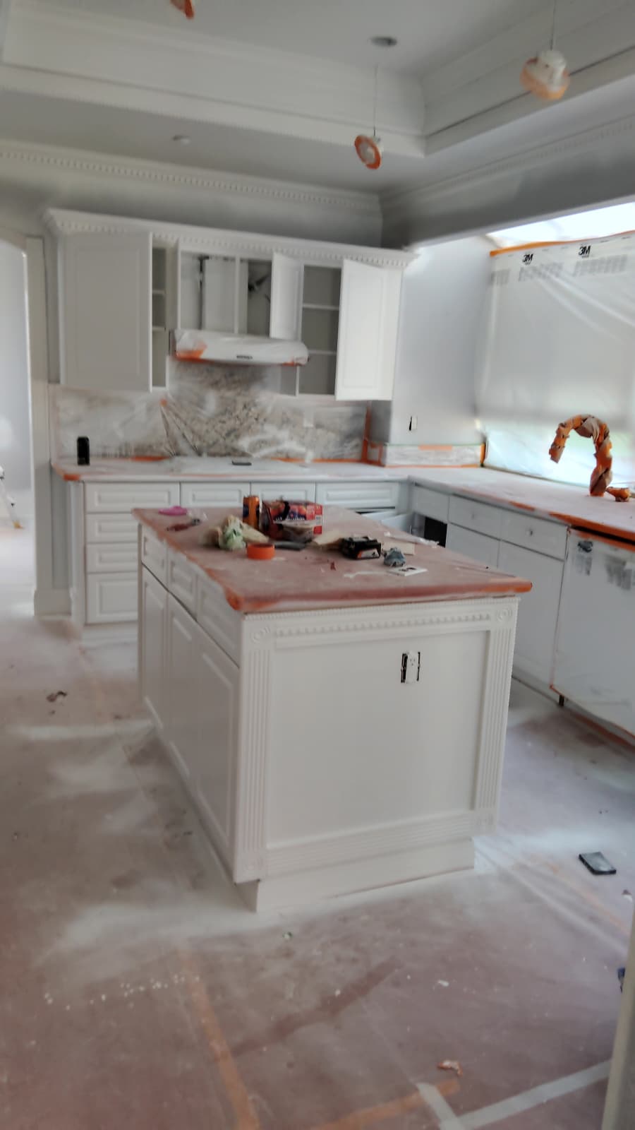 Kitchen — Island & Cabinets before