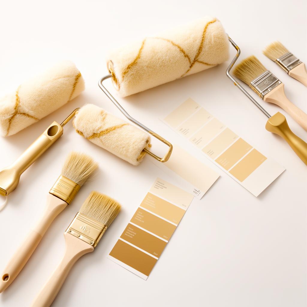 Painting tools and color swatches